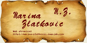Marina Zlatković vizit kartica